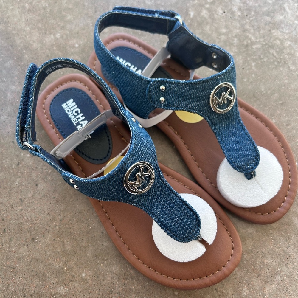 Michael Kors Toddler Girls Sandals – Size 11 – Denim Blue “Marcella T” (NIB)